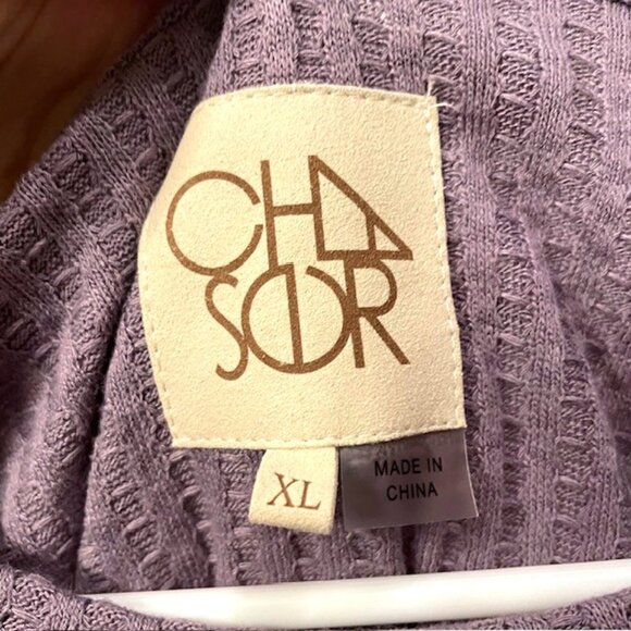 Chaser Waffle Knit Thermal Long Sleeve Top Purple Size XL - Picture 9 of 13